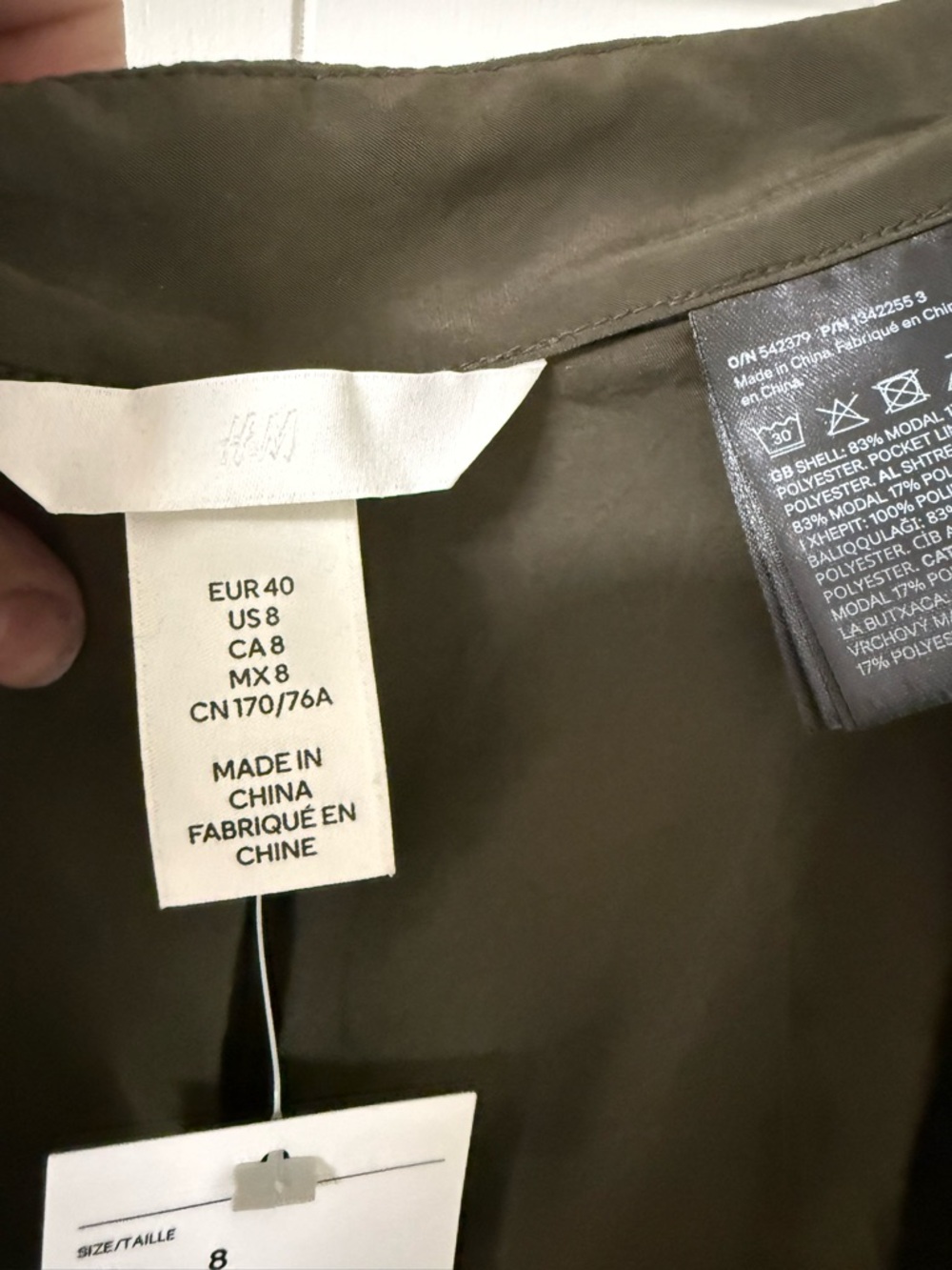 H&M Olive Green Balloon-Leg Modal Pants - Picture 7 of 9